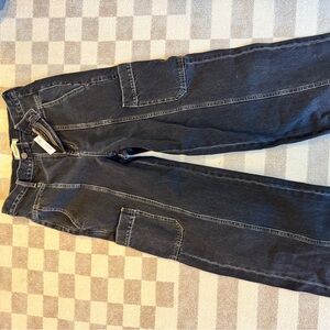 Madewell Baggy Straight Cargo Jeans - Black - Size 26